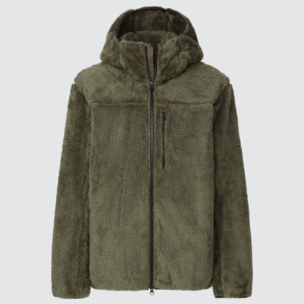 Uniqlo men's windproof fluffy yarn fleece hoodie